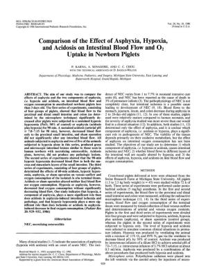 Comparison of the Effect of Asphyxia, Hypoxia, and Acidosis on Intestinal
