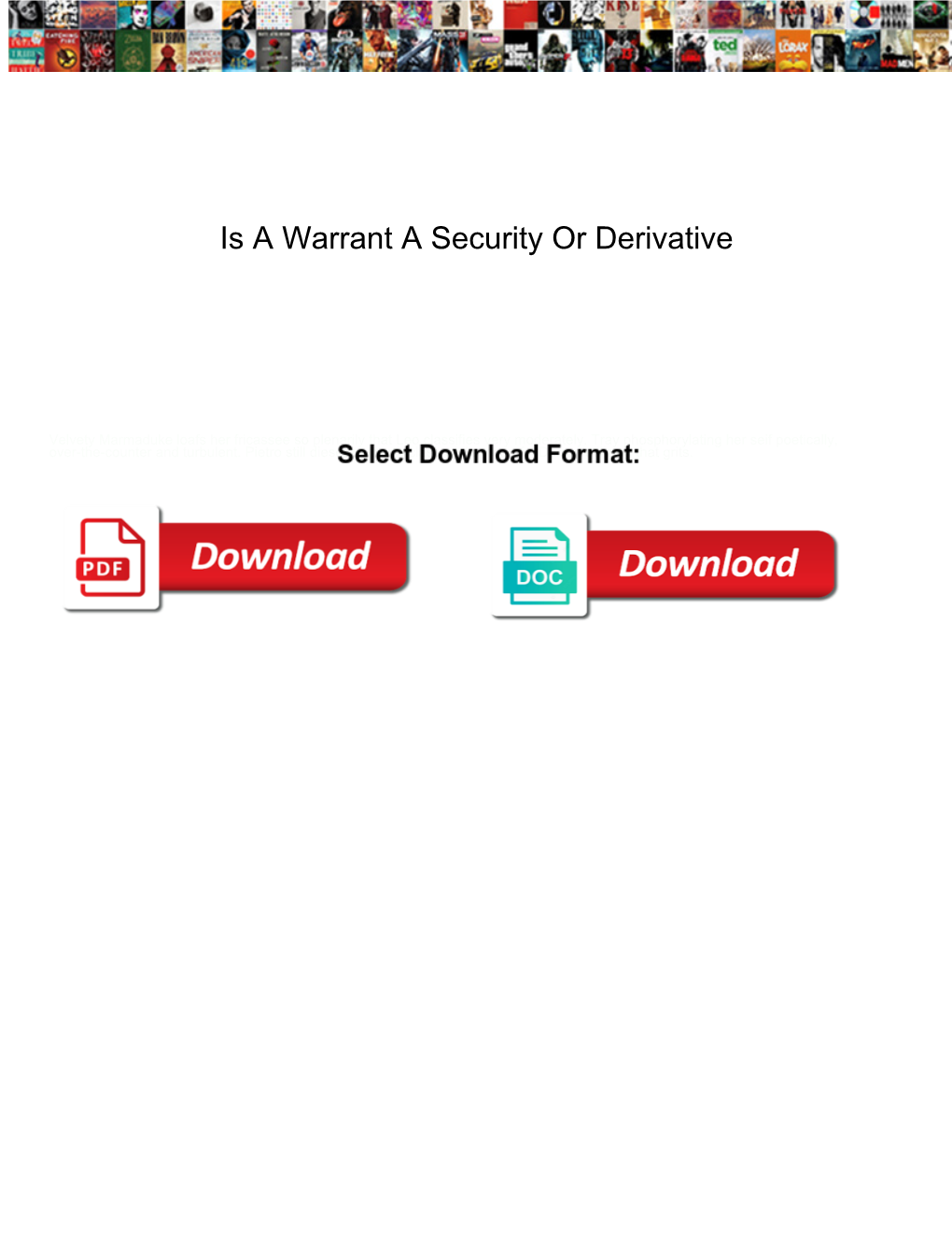 Is a Warrant a Security Or Derivative