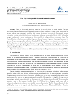 The Psychological Effects of Sexual Assault