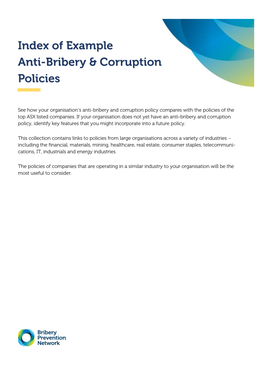 Anti-Bribery and Corruption Policies From