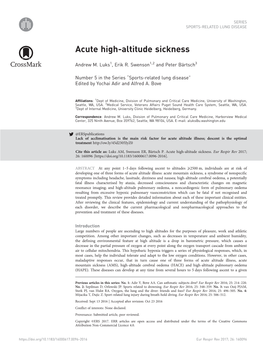 Acute High-Altitude Sickness