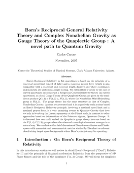 Born's Reciprocal General Relativity Theory and Complex