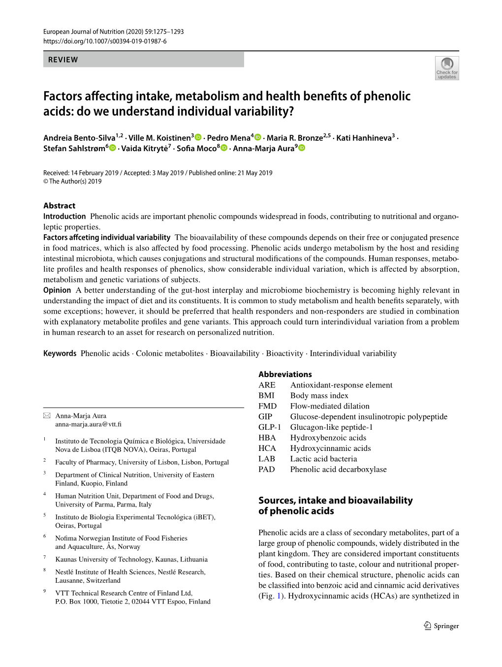 Factors Affecting Intake