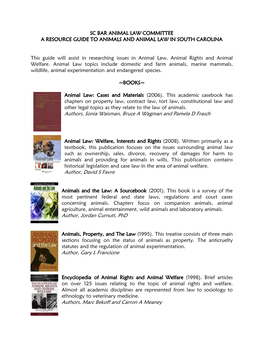 Animal Law Resources