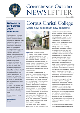 Conference Oxford Newsletter Summer 2009