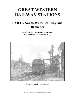 1|GWR|AAA|GREAT WESTERN LINES in WALES the Original South Wales Railway Extended from Grange Court to Milford Haven Though, In