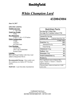 White Champion Lard