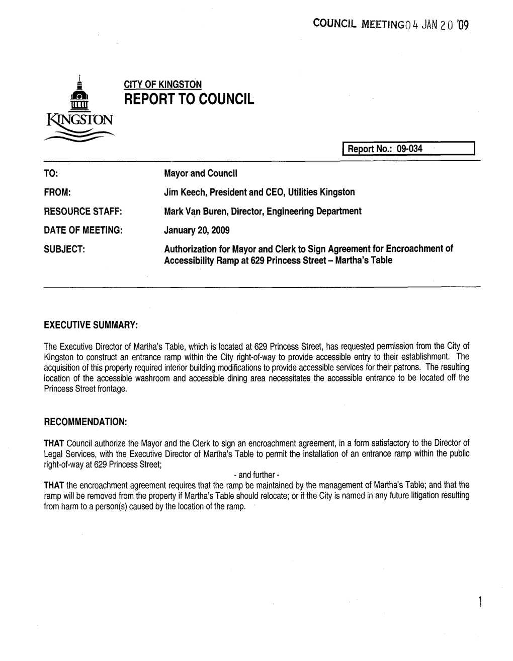 City of Kingston Council Agenda
