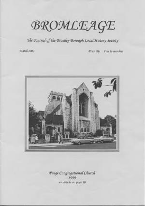 The Journac O F the Bromhey Borough Loccichistory Society Penge
