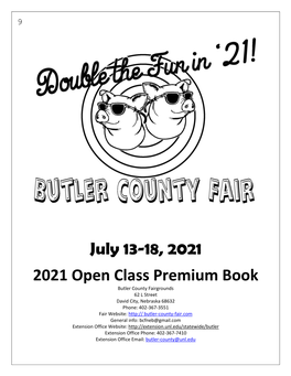 July 13-18, 2021 2021 Open Class Premium Book