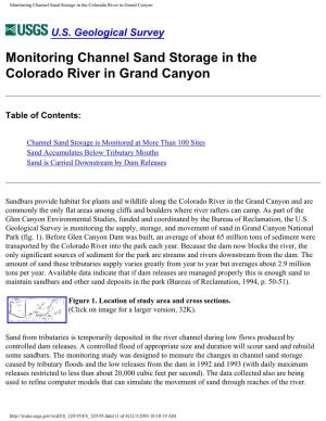 Monitoring Channel Sand Storage in the Colorado River in Grand Canyon