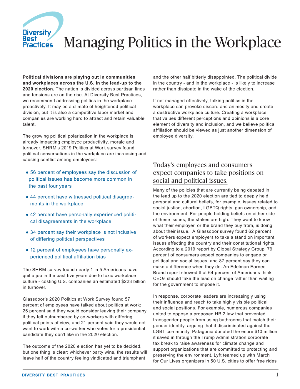 Managing Politics in the Workplace