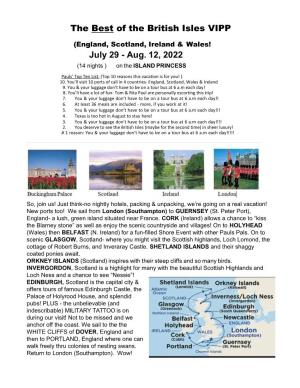 The Best of the British Isles VIPP July 29