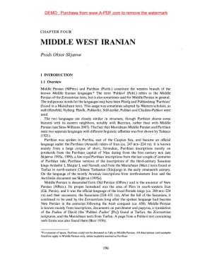 Middle West Iranian