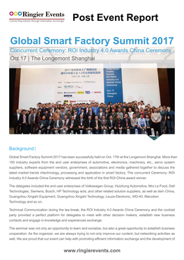 Post Event Report Global Smart Factory Summit 2017