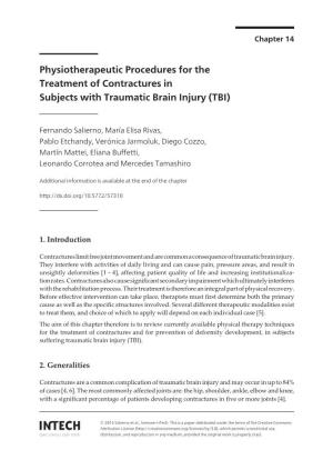 Physiotherapeutic Procedures for the Treatment of Contractures in Subjects with Traumatic Brain Injury (TBI)