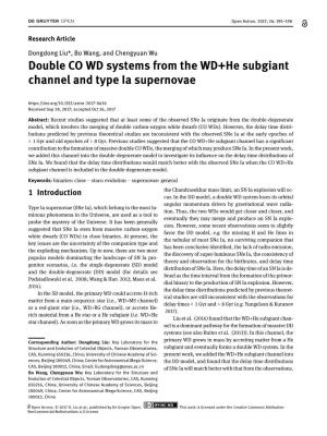 Double CO WD Systems from the WD+He Subgiant Channel and Type Ia Supernovae