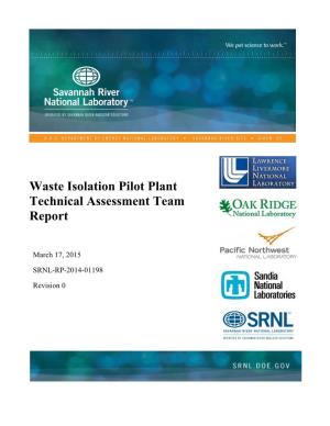 Waste Isolation Pilot Plant Technical Assessment Team Report