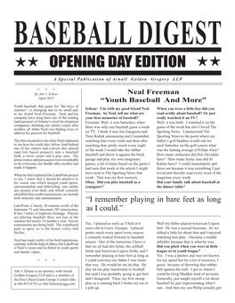 Opening Day Edition 
