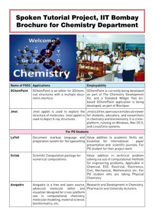 Spoken Tutorial Project, IIT Bombay Brochure for Chemistry Department