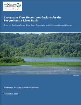 Ecosystem Flow Recommendations for the Susquehanna River Basin (PDF)