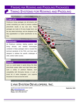 Timing Systems for Rowing and Paddling