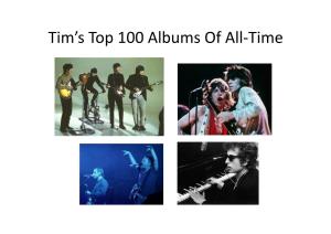 Tim's Top 100 Albums Dec