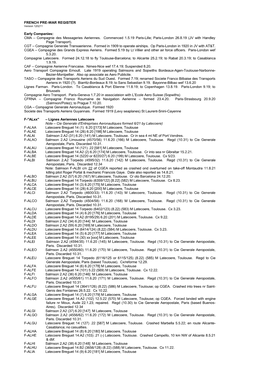 FRENCH PRE-WAR REGISTER Early Companies: CMA – Compagnie Des Messageries Aeriennes. Commenced 1.5.19 Paris-Lille; Paris-Londo