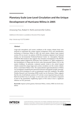 Planetary‐Scale Low‐Level Circulation and the Unique Development of Hurricane Wilma in 2005 91