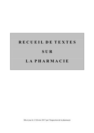 Réglementation De La Pharmacie