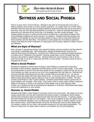 Shyness and Social Phobia