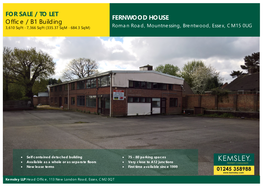 FERNWOOD HOUSE for SALE / to LET Office / B1 Building