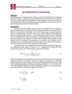 Butterworth Filter Design