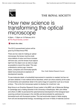 How New Science Is Transforming the Optical Microscope | Roy