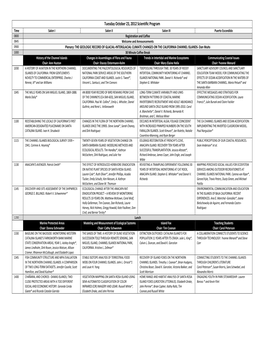 Tuesday October 23, 2012 Scientific Program