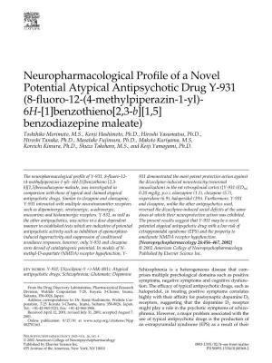 Neuropharmacological Profile of a Novel Potential Atypical