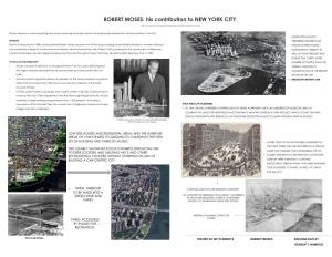 ROBERT MOSES: His Contribution to NEW YORK CITY