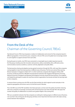 Chairman of the Governing Council, Tbexg