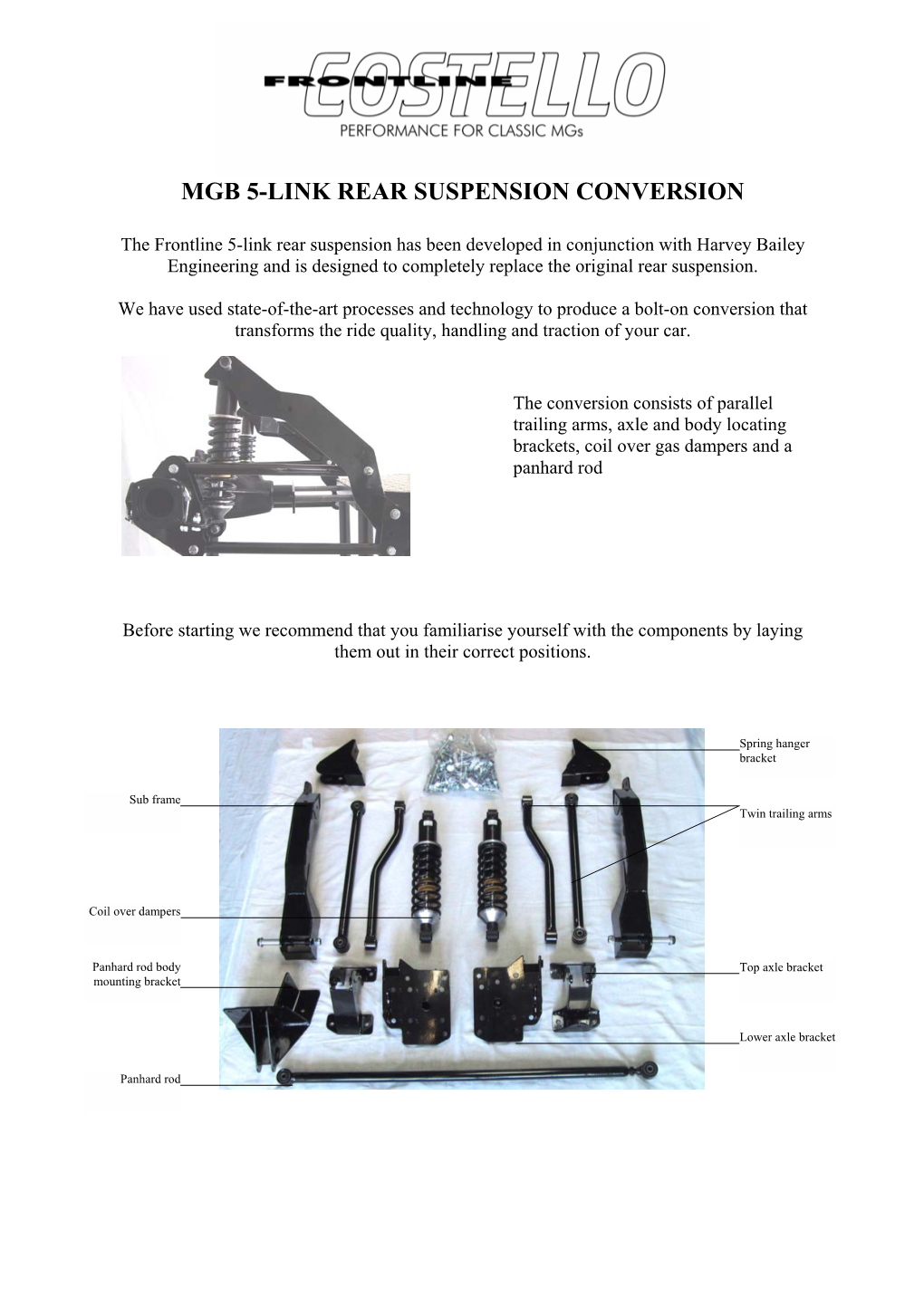 Mgb 5-Link Rear Suspension Conversion