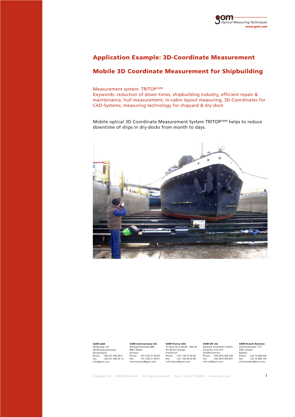 Application Example: 3D-Coordinate Measurement