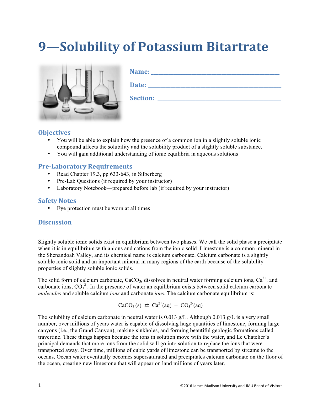 9—Solubility of Potassium Bitartrate