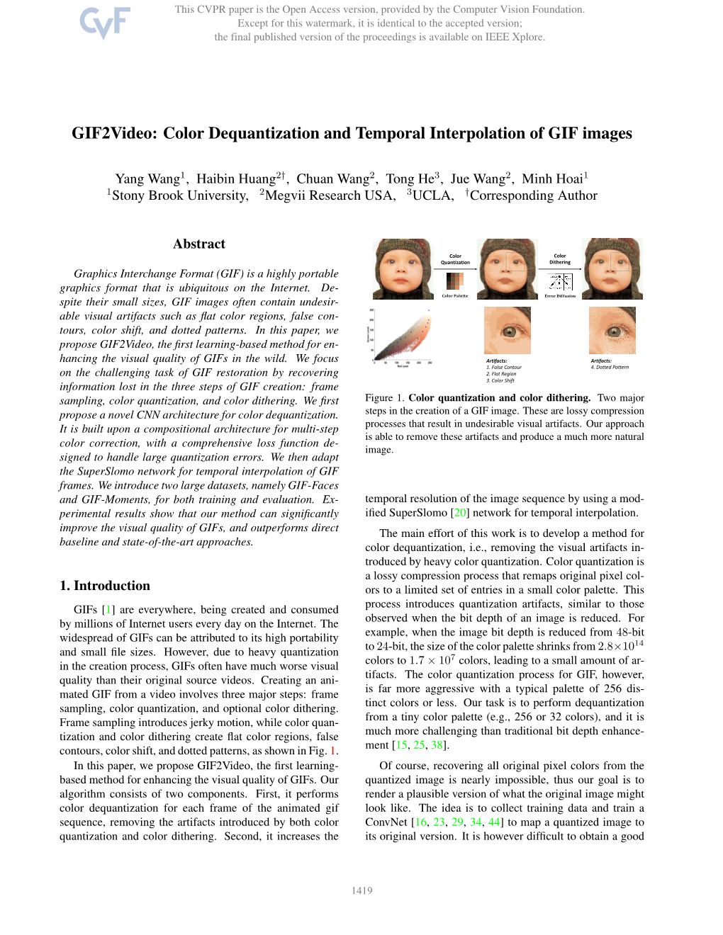 Gif2video: Color Dequantization and Temporal Interpolation of GIF Images