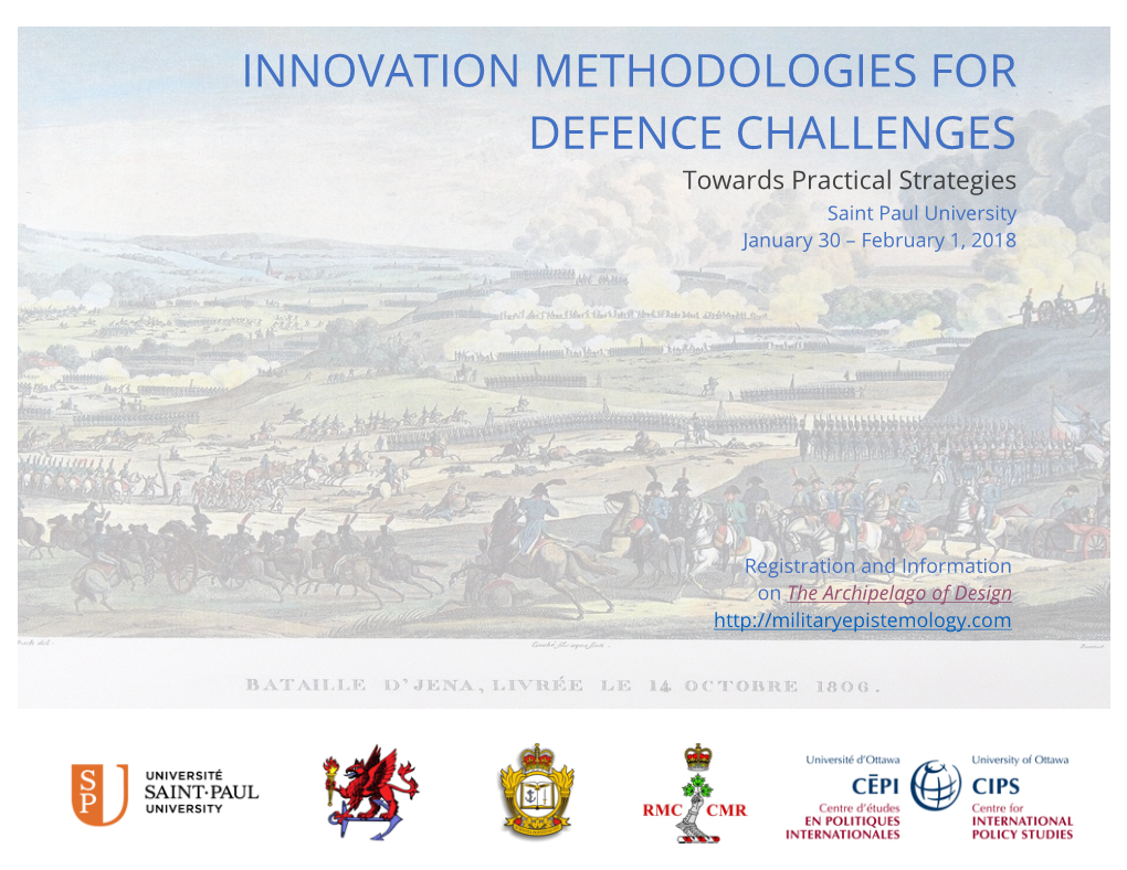 INNOVATION METHODOLOGIES for DEFENCE CHALLENGES Towards Practical Strategies Saint Paul University