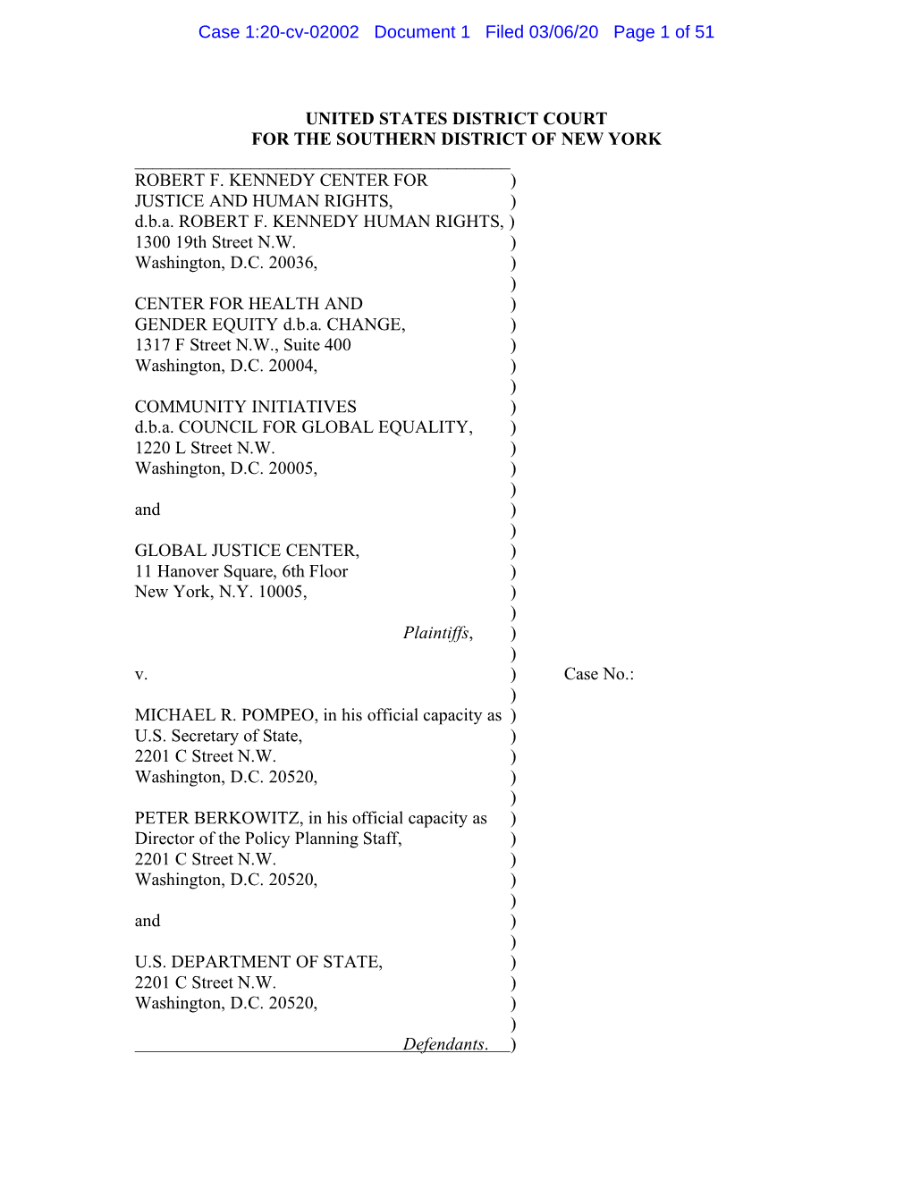 Case 1:20-Cv-02002 Document 1 Filed 03/06/20 Page 1 of 51