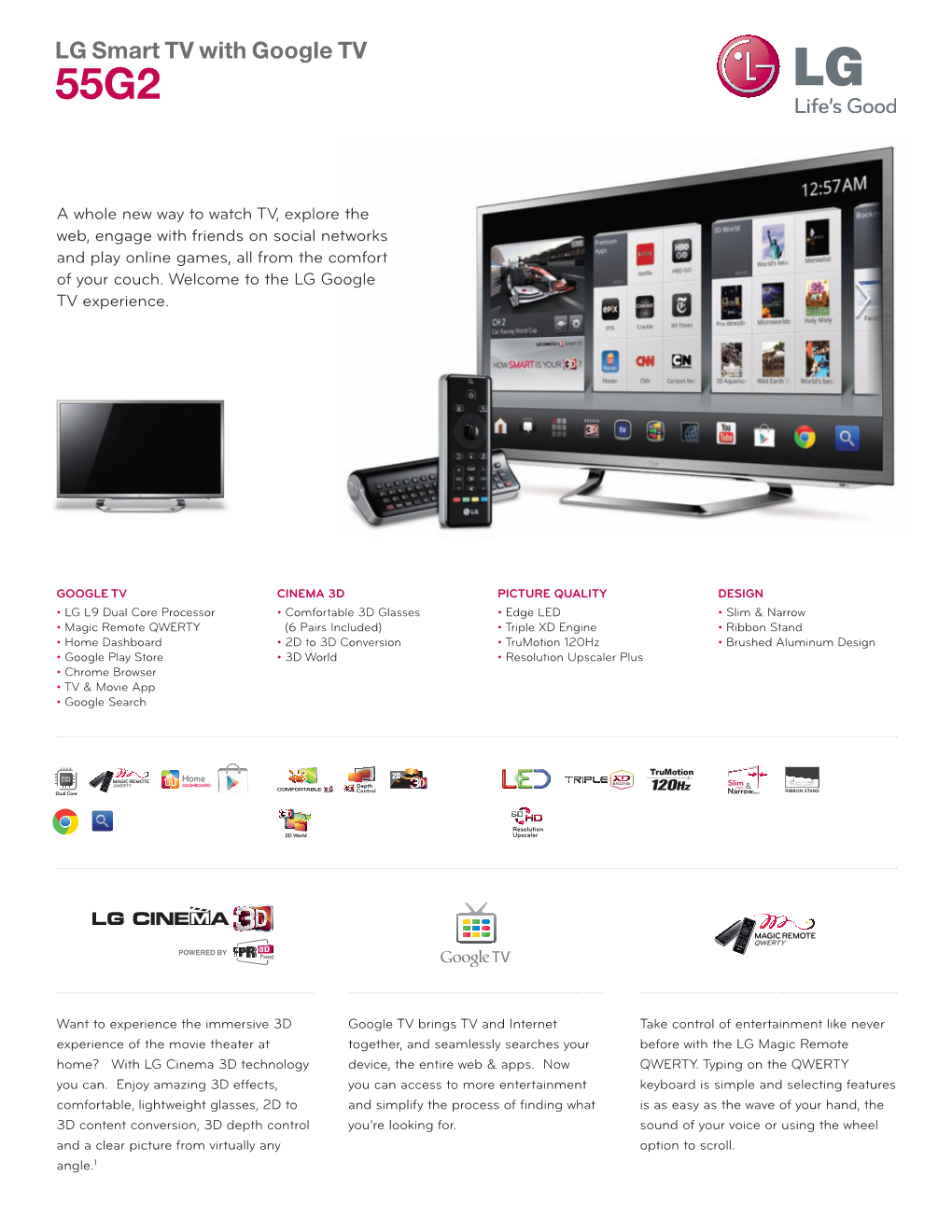 LG Smart TV with Google TV 55G2