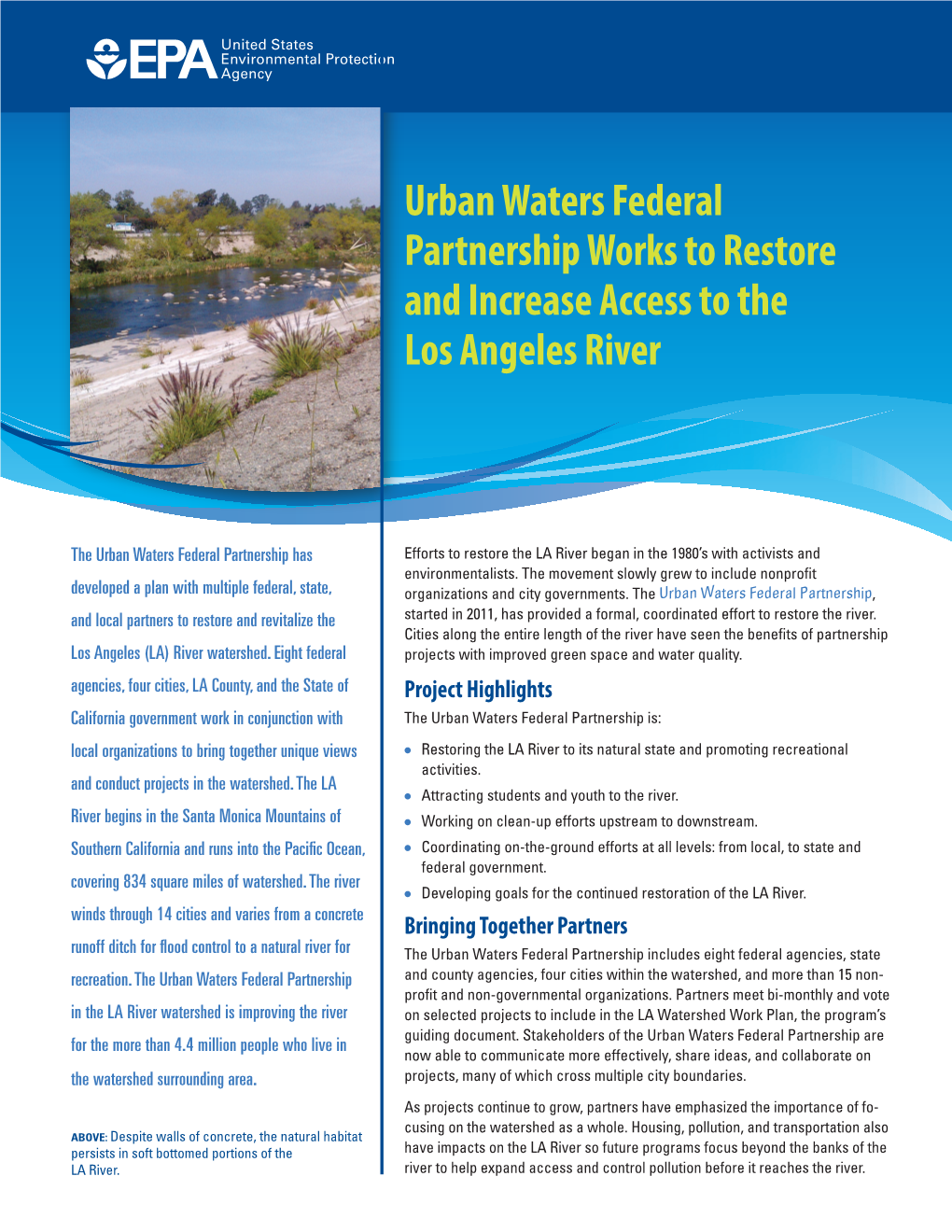 Urban Waters Federal Partnership Works to Restore and Increase Access to the Los Angeles River