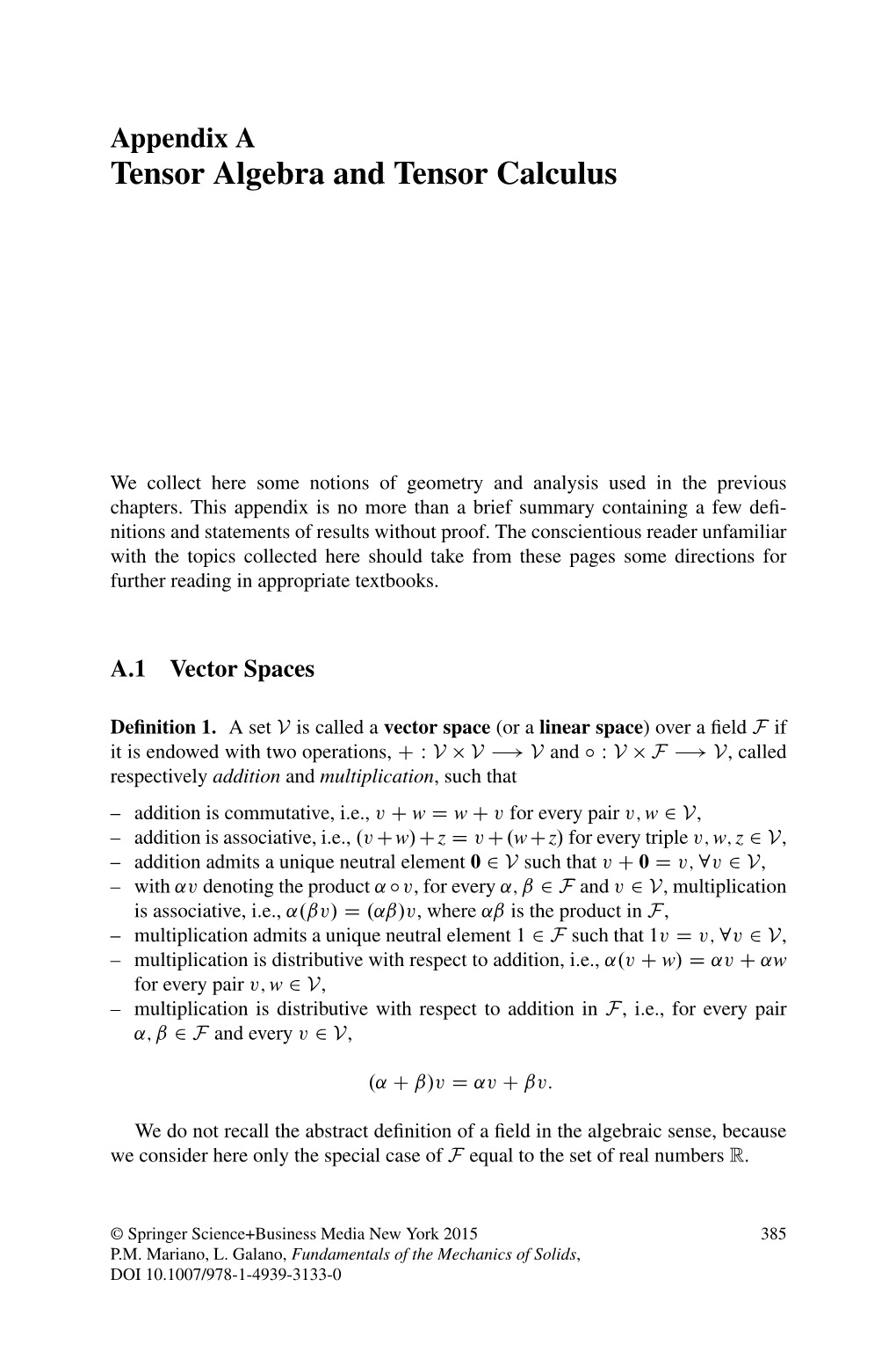 Tensor Algebra and Tensor Calculus