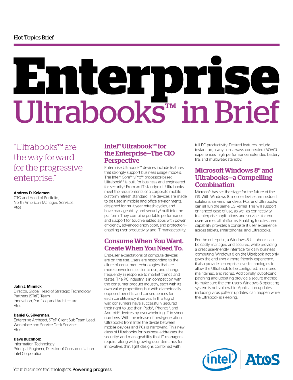 Enterprise Ultrabooks™ in Brief