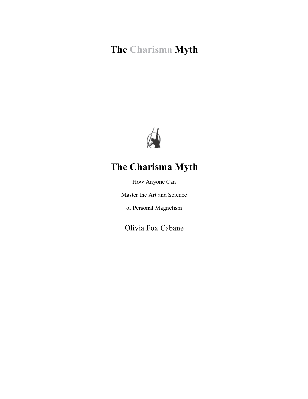 The Charisma Myth