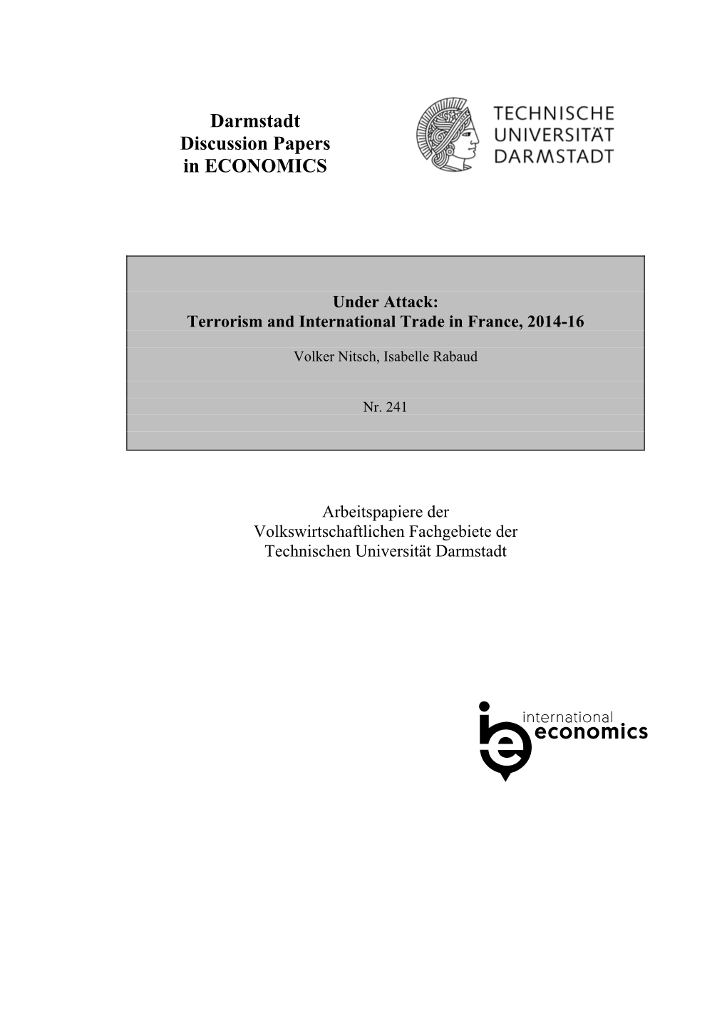 Terrorism and International Trade in France, 2014-2016